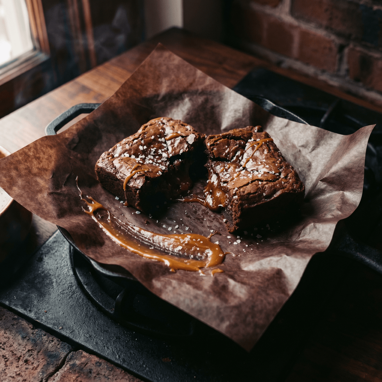 Salted caramel brownie